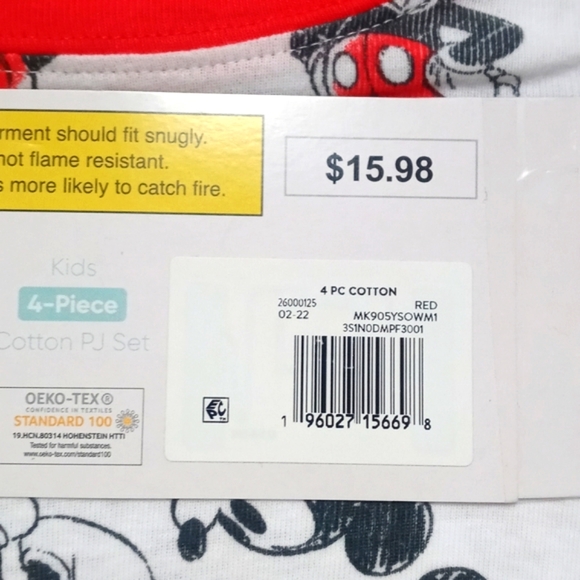New! Disney Baby Mickey Mouse PJ 4 piece Set BG920 - Picture 6 of 6
